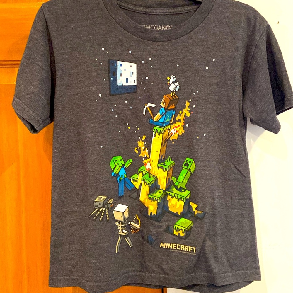 Minecraft Kids Gray Short Sleeve T-Shirt